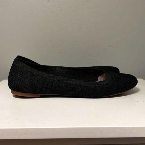 Lucky Brand Women's Black Solid Knit Slip On Round Toe Ballet Flats - Picture 4 of 9